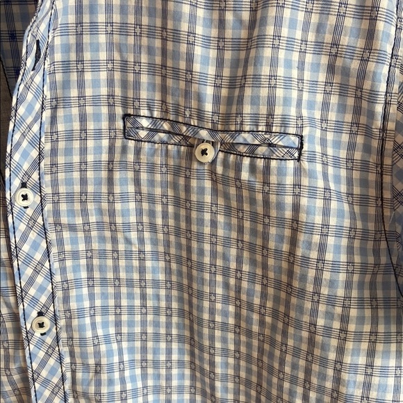 Michael Brandon Men's Blue Checkered Casual Shirt - Picture 3 of 5